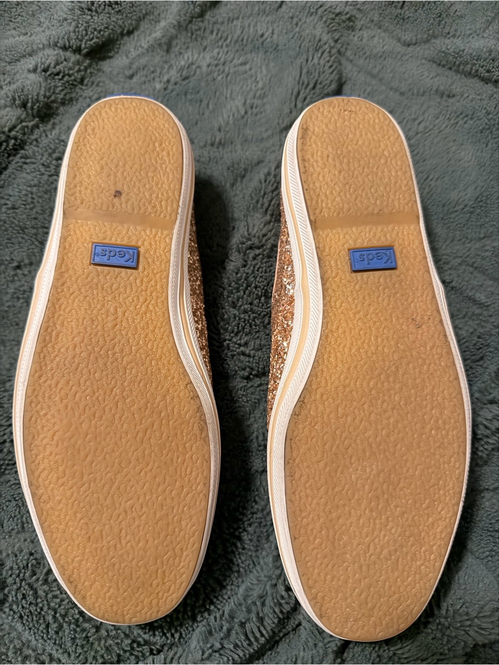 kate spade Rose Gold Glitter Ribbon Lace Sneakers - Picture 2 of 3
